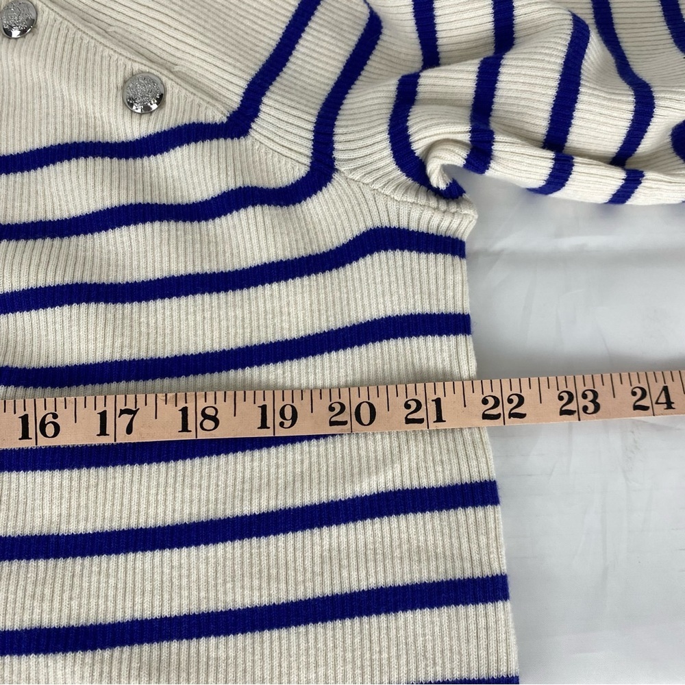 Lauren Ralph Lauren Striped Sweater Cream Blue Nautical Size 1X NWT - Picture 8 of 10